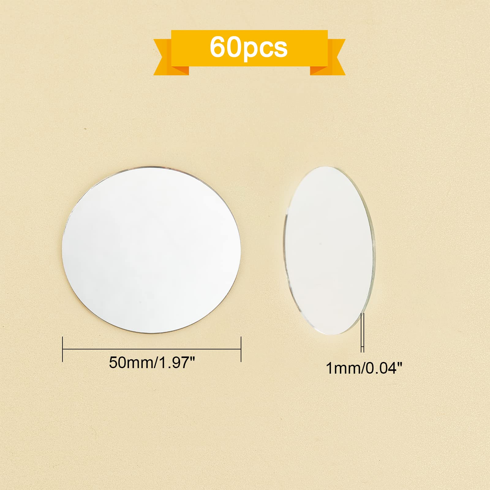Amazon.co.jp: SUPERFINDINGS 60枚 直径50mm 丸型ガラスミラー